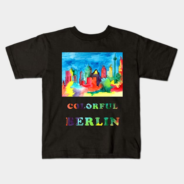 Colorful Berlin - watercolour sketch of Berlin landmarks Kids T-Shirt by Elena Ehrenberg